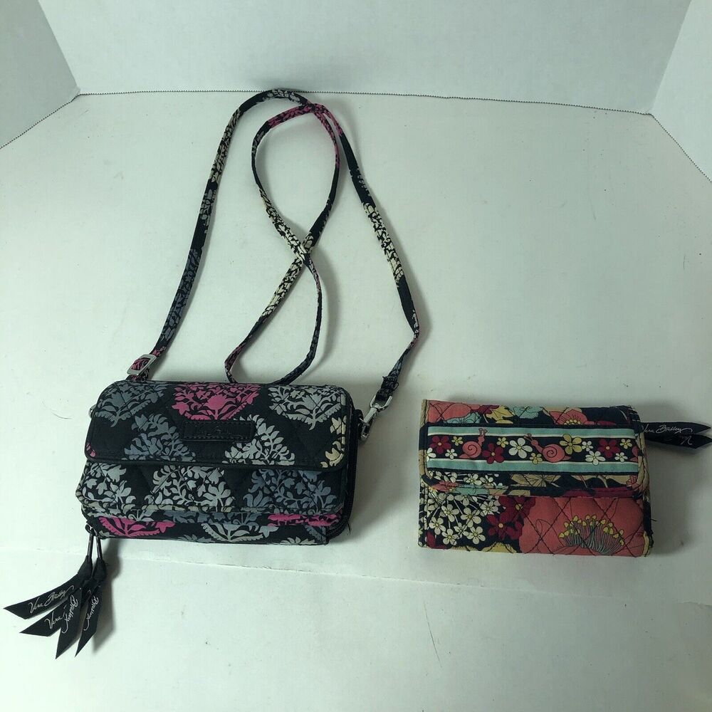 Vera Bradley Wallets Lot of 2 Crossbody Northern Lights and Happy Snails C3
